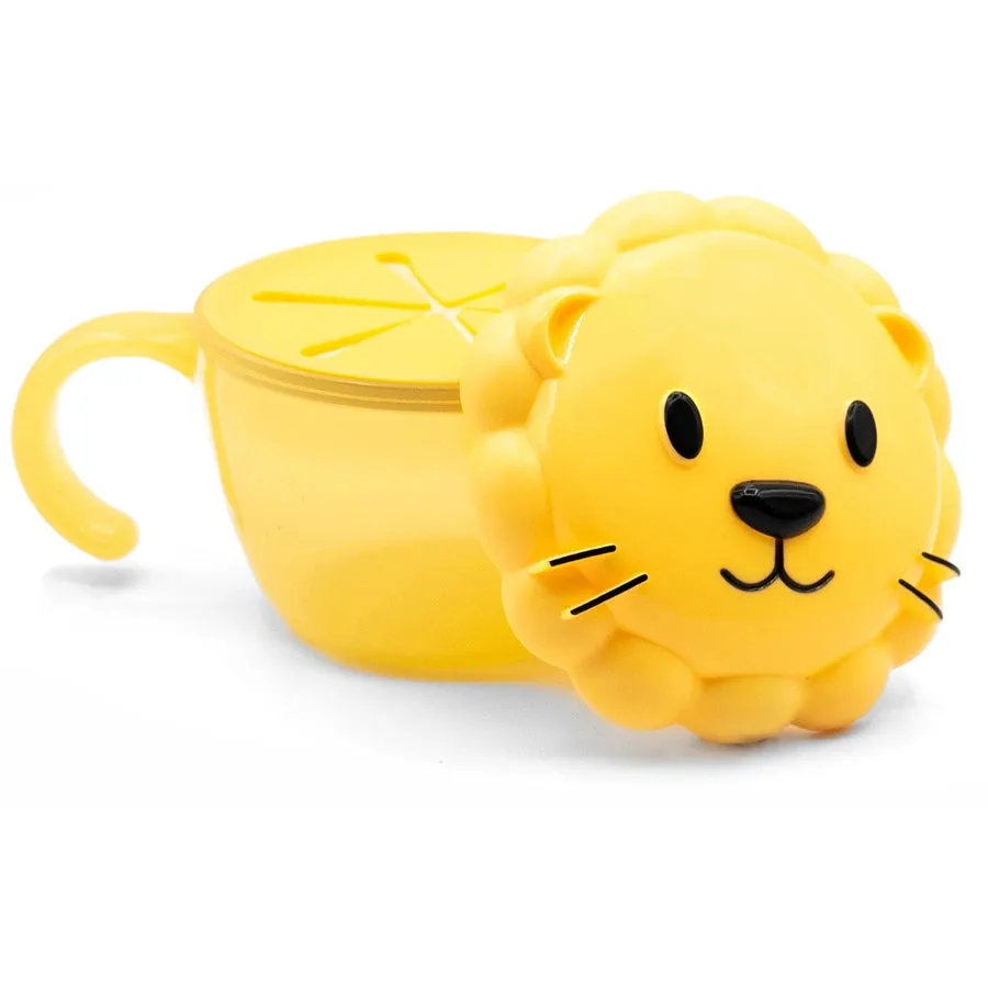 Melii Snack Container with Finger Trap - Yellow Lion