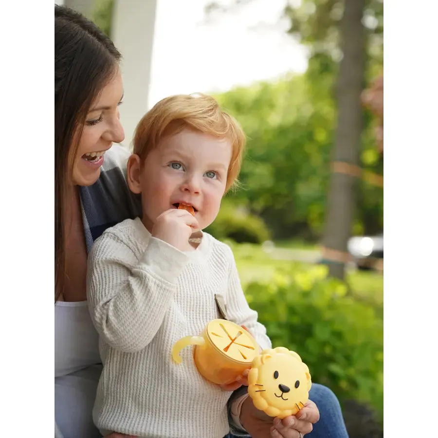 Melii Snack Container with Finger Trap - Yellow Lion
