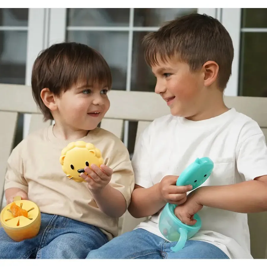 Melii Snack Container with Finger Trap - Yellow Lion
