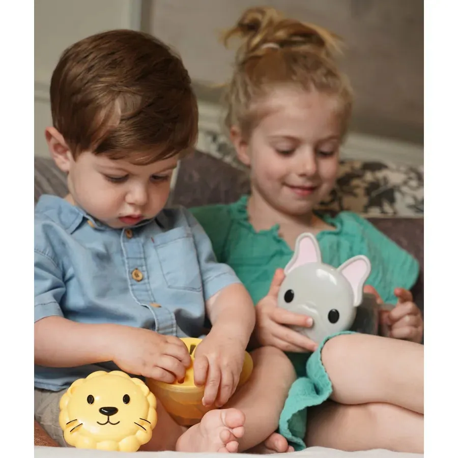 Melii Snack Container with Finger Trap - Yellow Lion