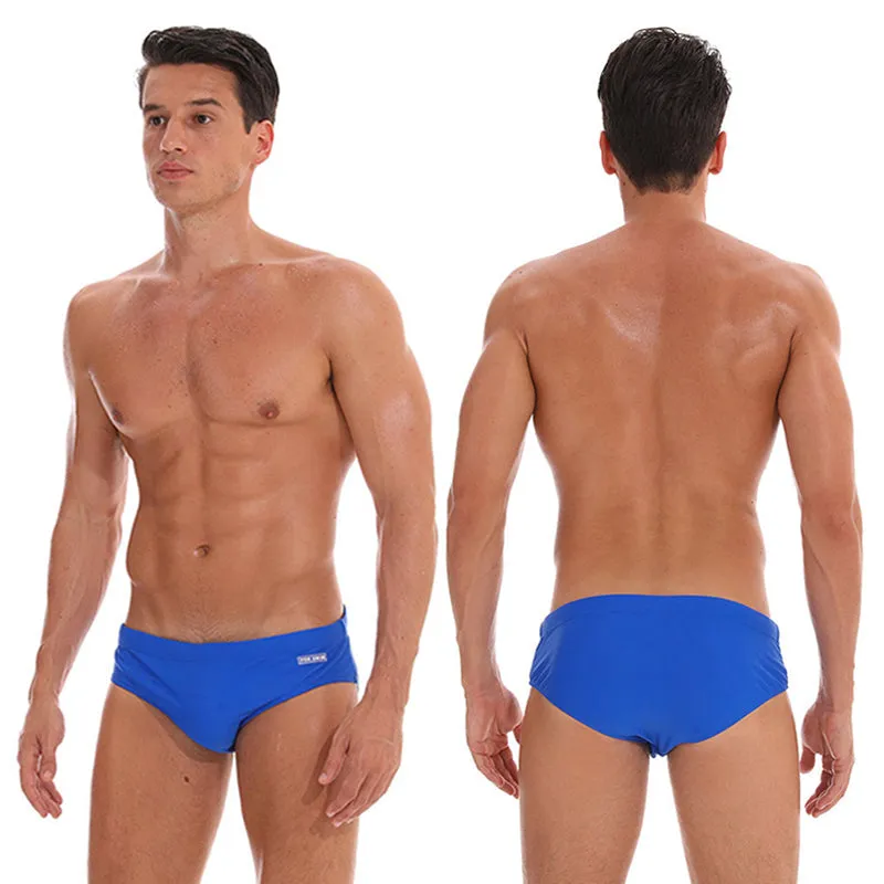 Men's Swimwear Low Swimwear Boxers Men's Swim Brief Solid Swim Brief Beachwear Trunks Swimsuit