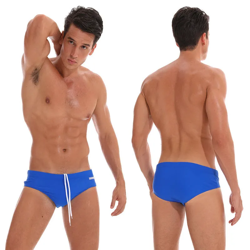 Men's Swimwear Low Swimwear Boxers Men's Swim Brief Solid Swim Brief Beachwear Trunks Swimsuit
