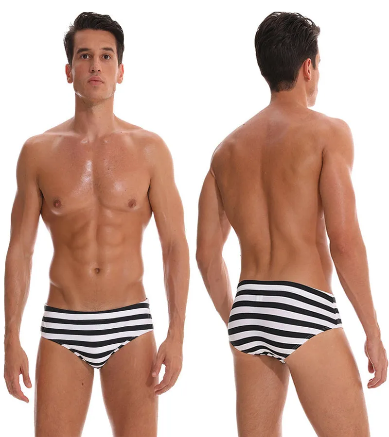 Men's Swimwear Low Swimwear Boxers Men's Swim Brief Solid Swim Brief Beachwear Trunks Swimsuit
