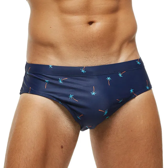 Men's Swimwear Low Swimwear Boxers Men's Swim Brief Solid Swim Brief Beachwear Trunks Swimsuit