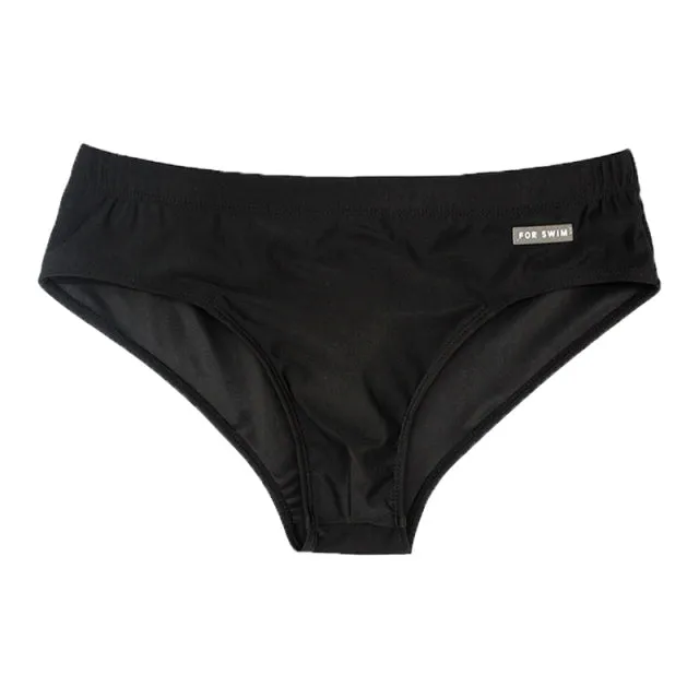 Men's Swimwear Low Swimwear Boxers Men's Swim Brief Solid Swim Brief Beachwear Trunks Swimsuit