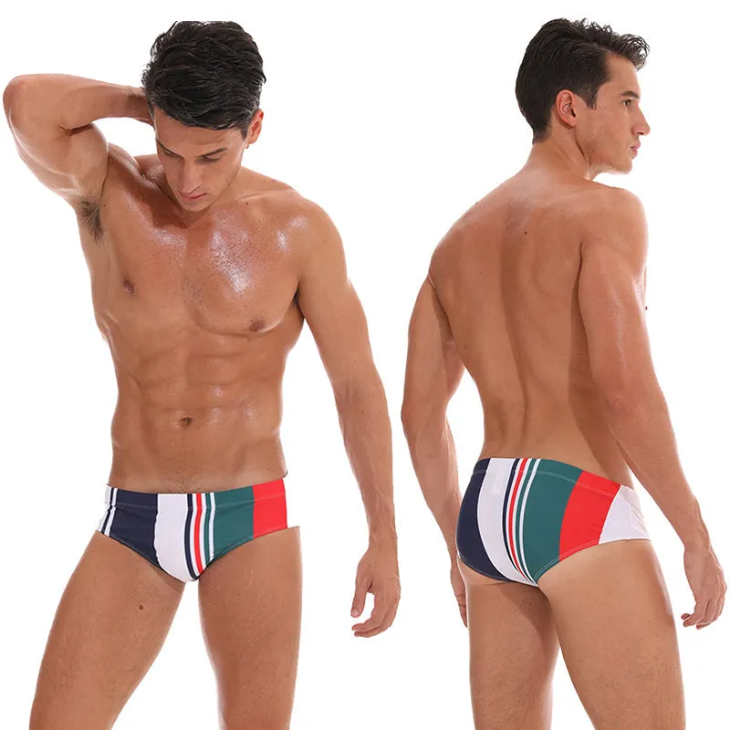 Men's Swimwear Low Swimwear Boxers Men's Swim Brief Solid Swim Brief Beachwear Trunks Swimsuit