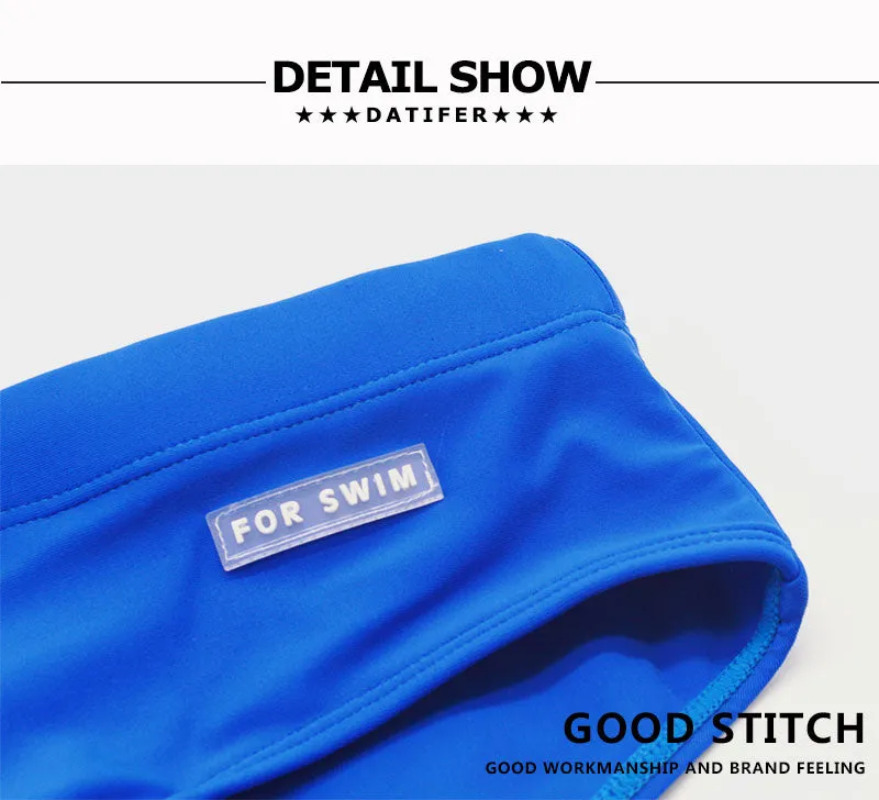 Men's Swimwear Low Swimwear Boxers Men's Swim Brief Solid Swim Brief Beachwear Trunks Swimsuit