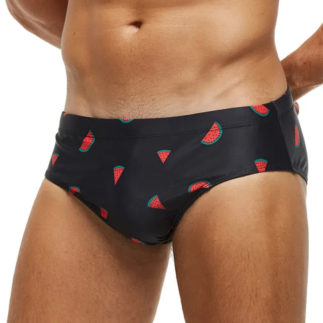 Men's Swimwear Low Swimwear Boxers Men's Swim Brief Solid Swim Brief Beachwear Trunks Swimsuit