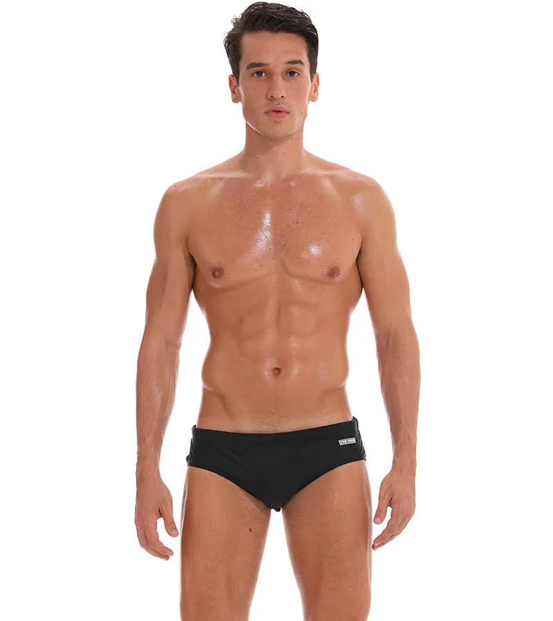 Men's Swimwear Low Swimwear Boxers Men's Swim Brief Solid Swim Brief Beachwear Trunks Swimsuit