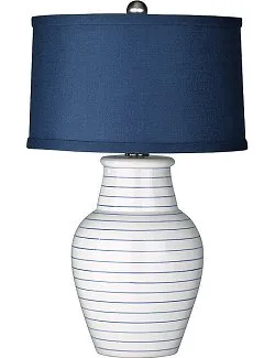 Modern Pinstripes Coastal Table Lamp