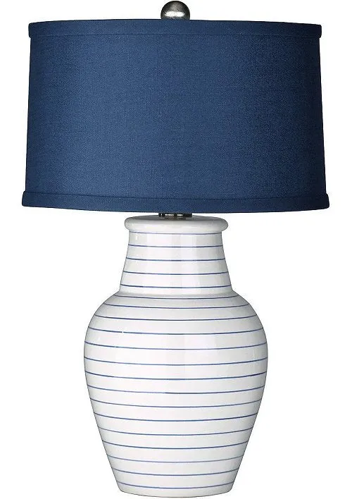 Modern Pinstripes Coastal Table Lamp