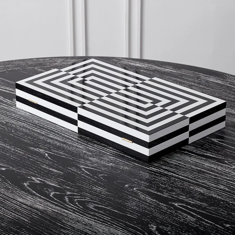 Op Art Lacquer Backgammon Set
