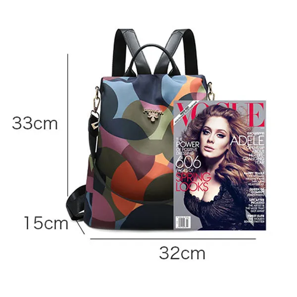 Oxford Printing Design Anti Theft Backpack