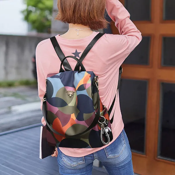 Oxford Printing Design Anti Theft Backpack