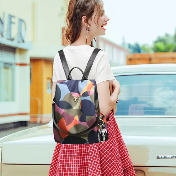 Oxford Printing Design Anti Theft Backpack