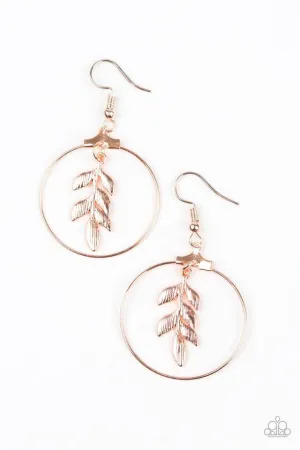 Paparazzi Earring ~ Branching Into Boho - Rose Gold