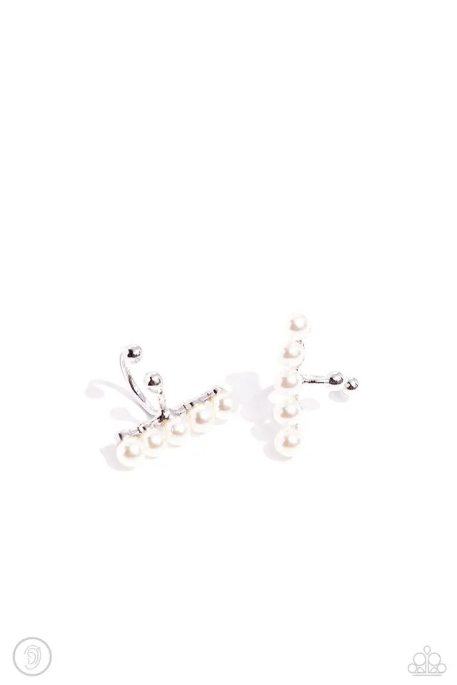 Paparazzi Earring ~ CUFF Love - White
