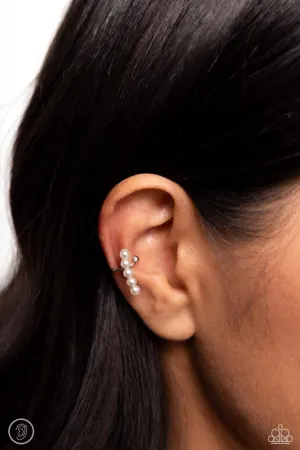 Paparazzi Earring ~ CUFF Love - White