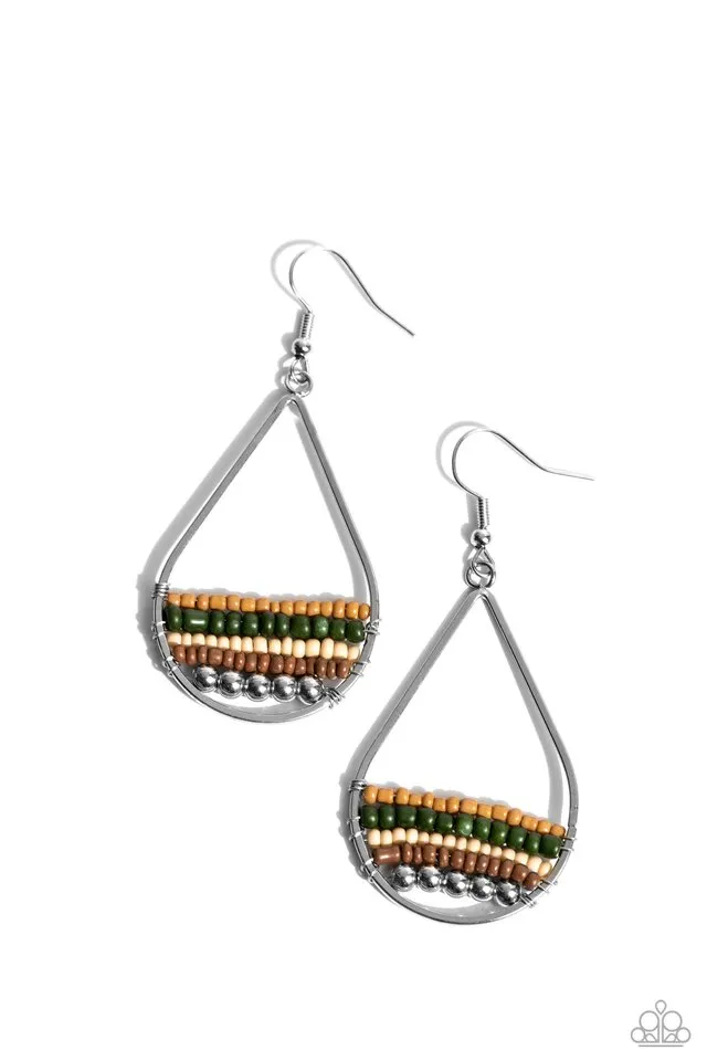 Paparazzi Earring ~ Mojave Mardi Gras - Green