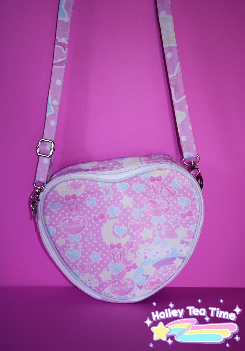 Pastel party pink heart shaped shoulder bag [made to order]
