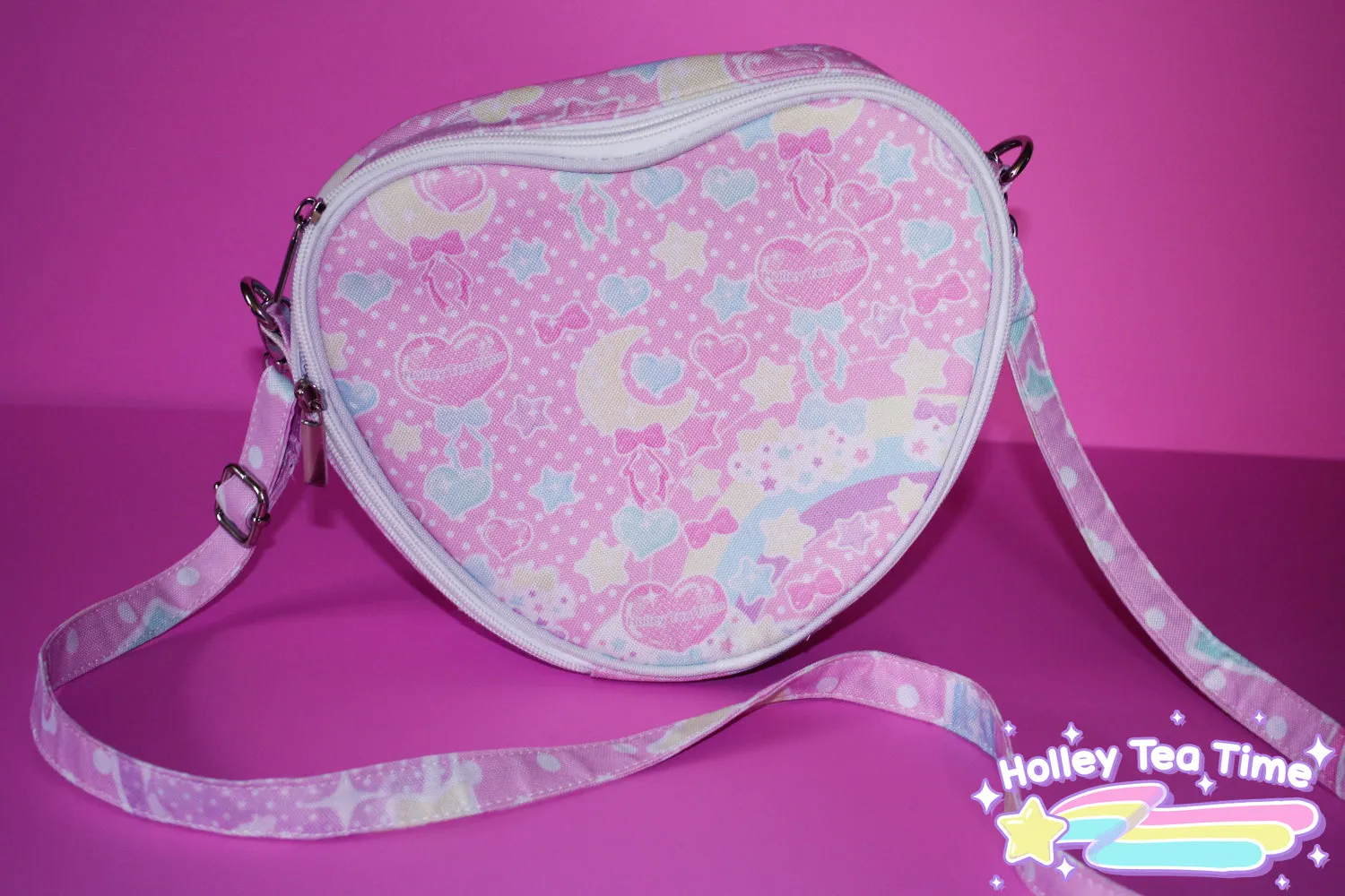 Pastel party pink heart shaped shoulder bag [made to order]