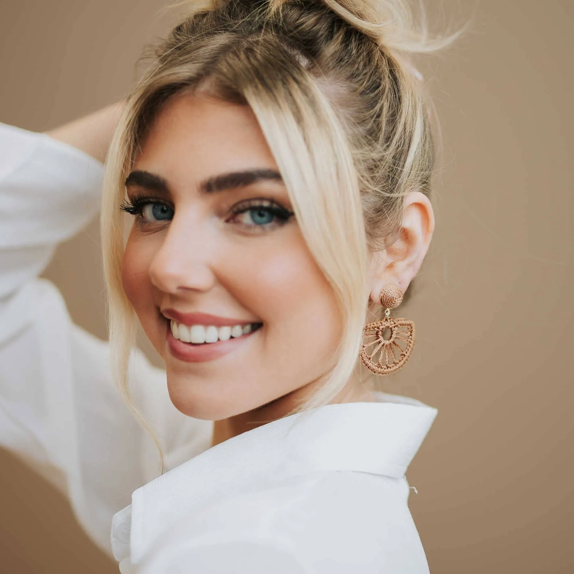 Rattan Half Moon Earrings