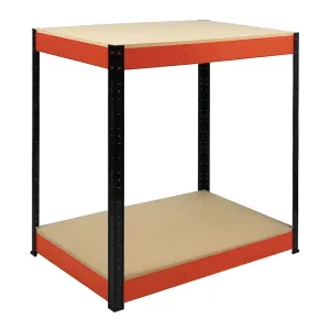 RB Boss 2x Tier Workstation Unit - 900x900x600mm 800kgs UDL - Red/Black