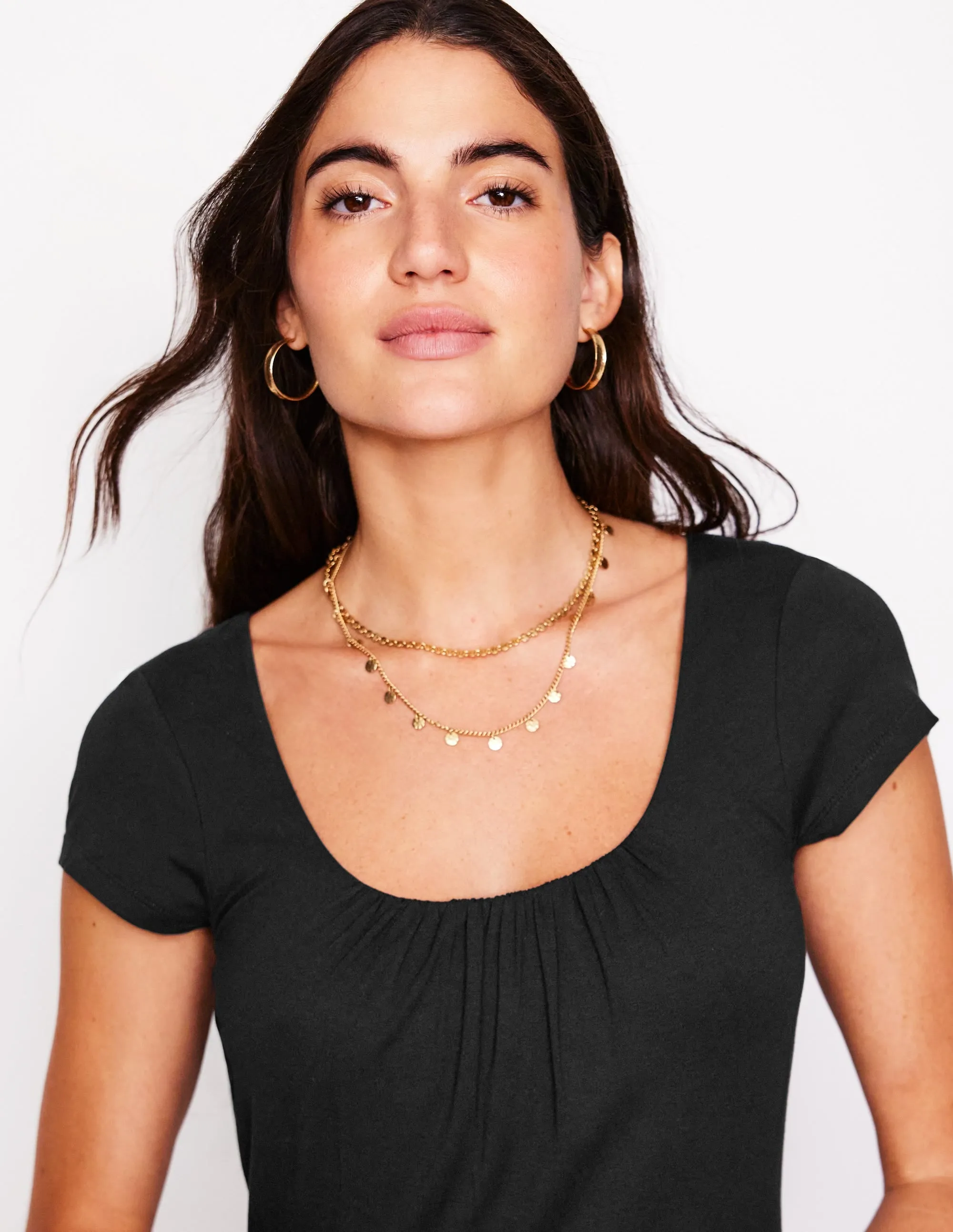 Samantha Scoop Jersey Dress-Black