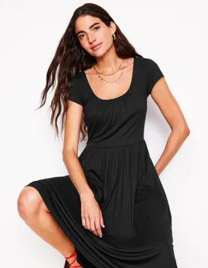 Samantha Scoop Jersey Dress-Black