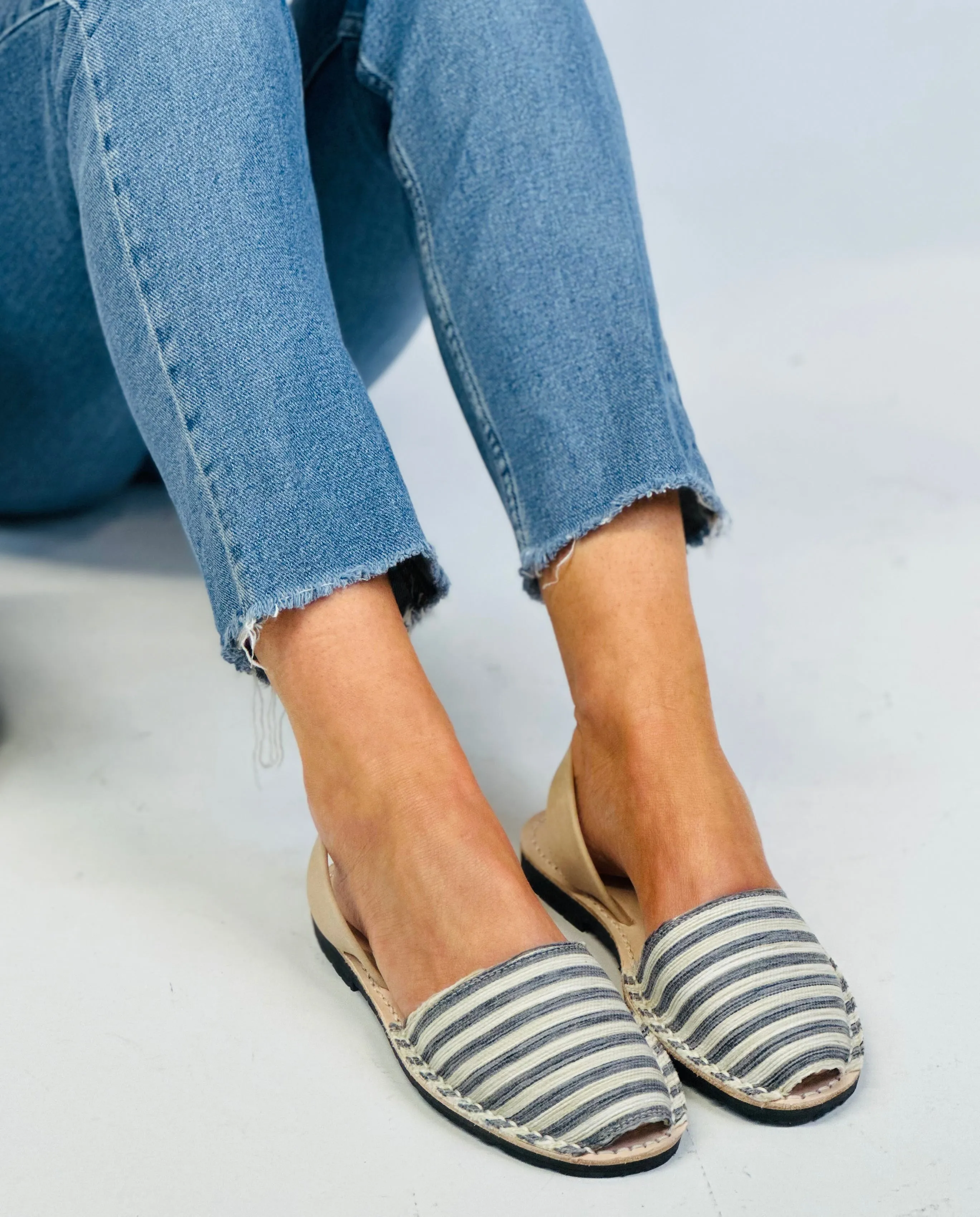 SAMPLE SALE Riviera Striped Avarcas SIZE 40