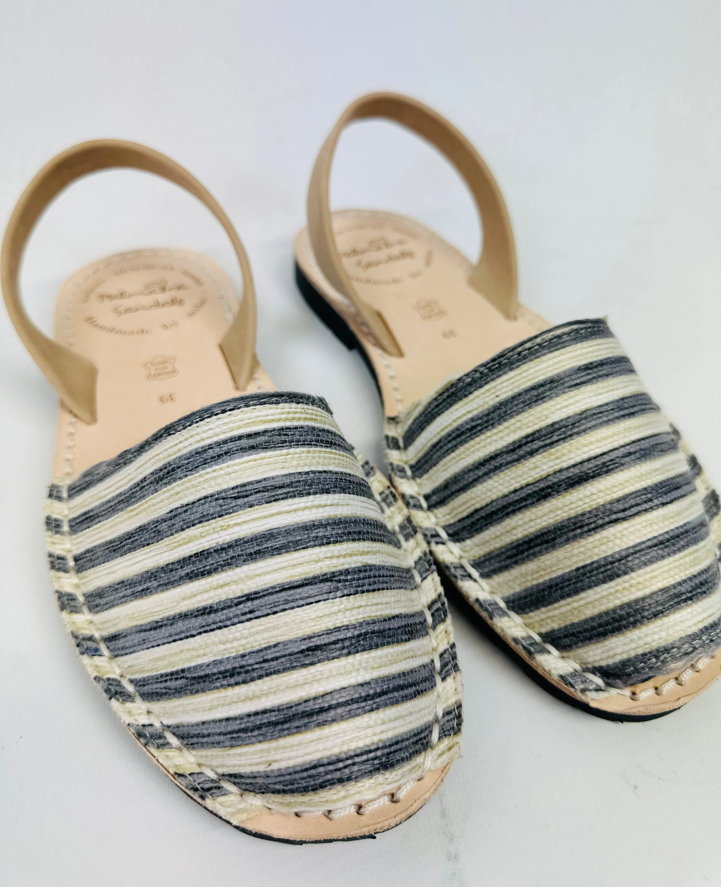 SAMPLE SALE Riviera Striped Avarcas SIZE 40