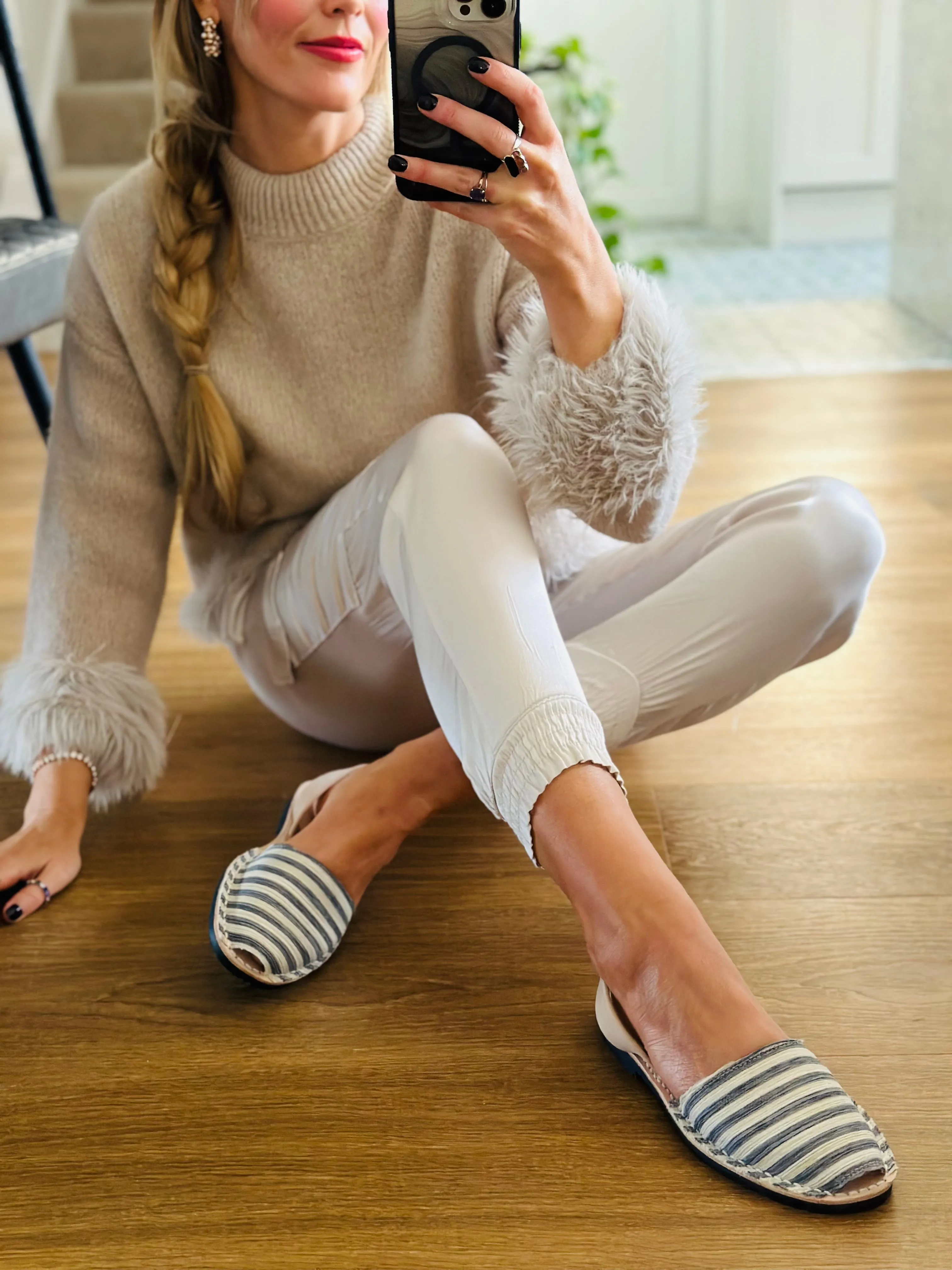 SAMPLE SALE Riviera Striped Avarcas SIZE 40