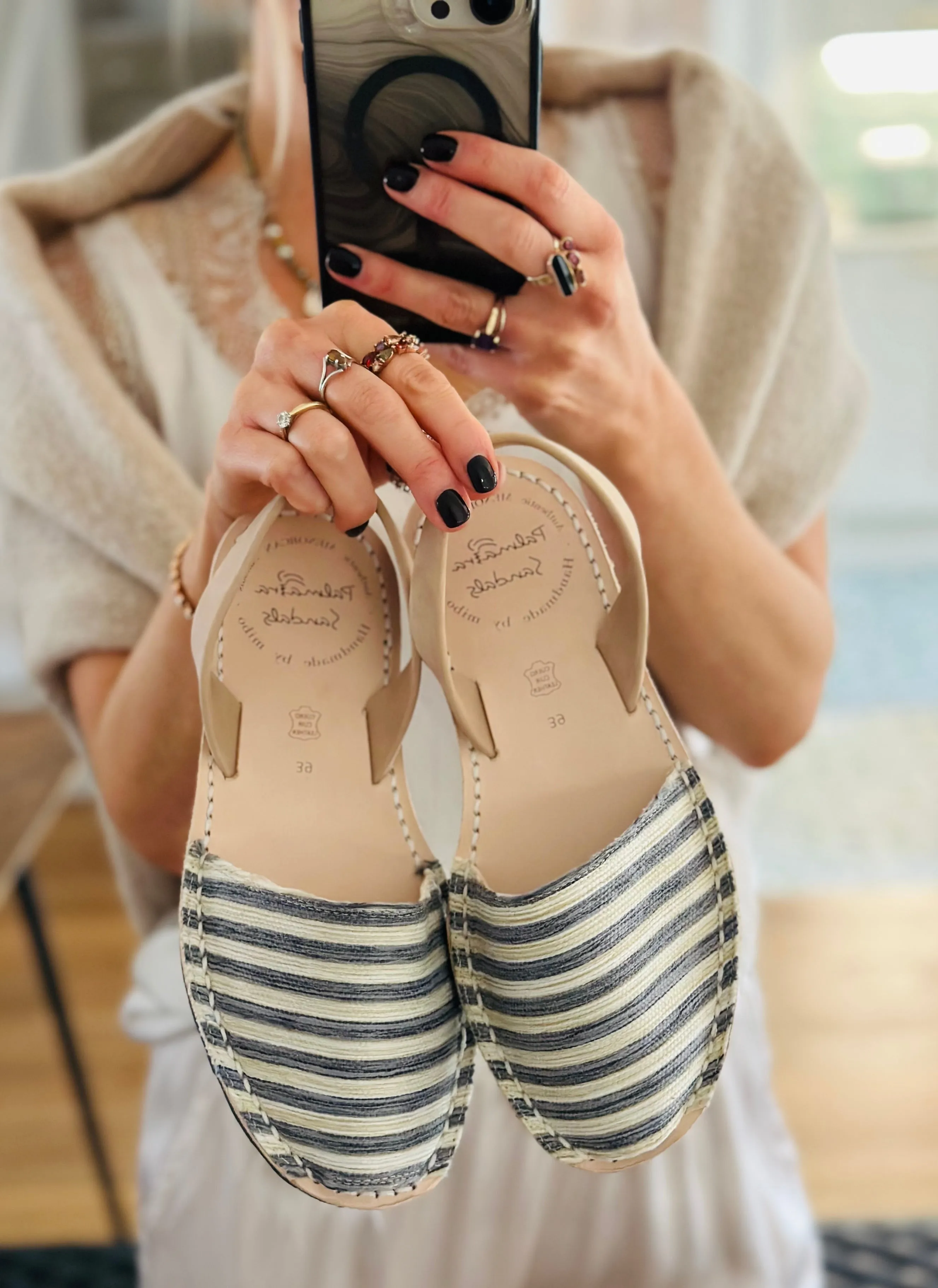 SAMPLE SALE Riviera Striped Avarcas SIZE 40