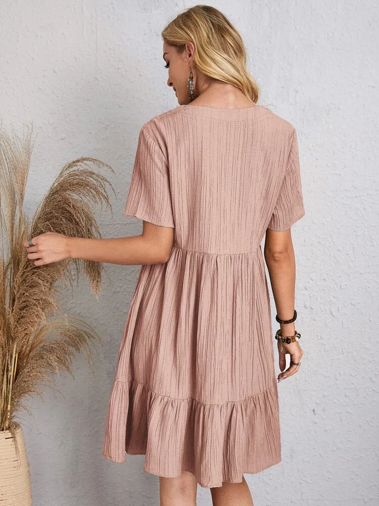 Seaside Lace-Up Dress
