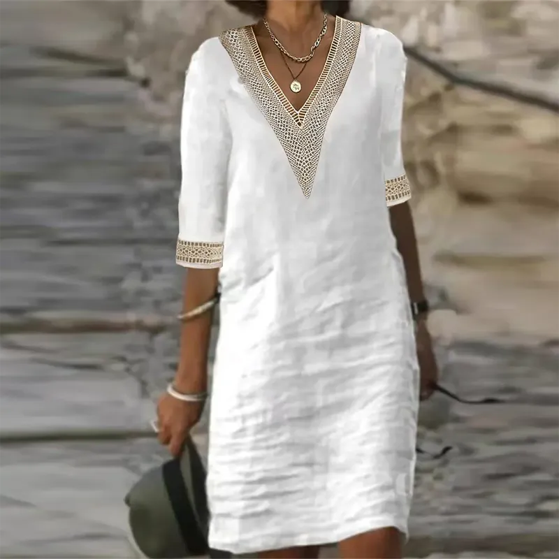 Seaside Lace-Up Dress