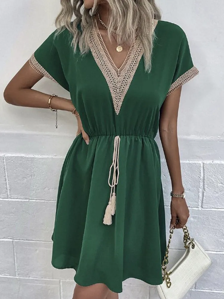 Seaside Lace-Up Dress