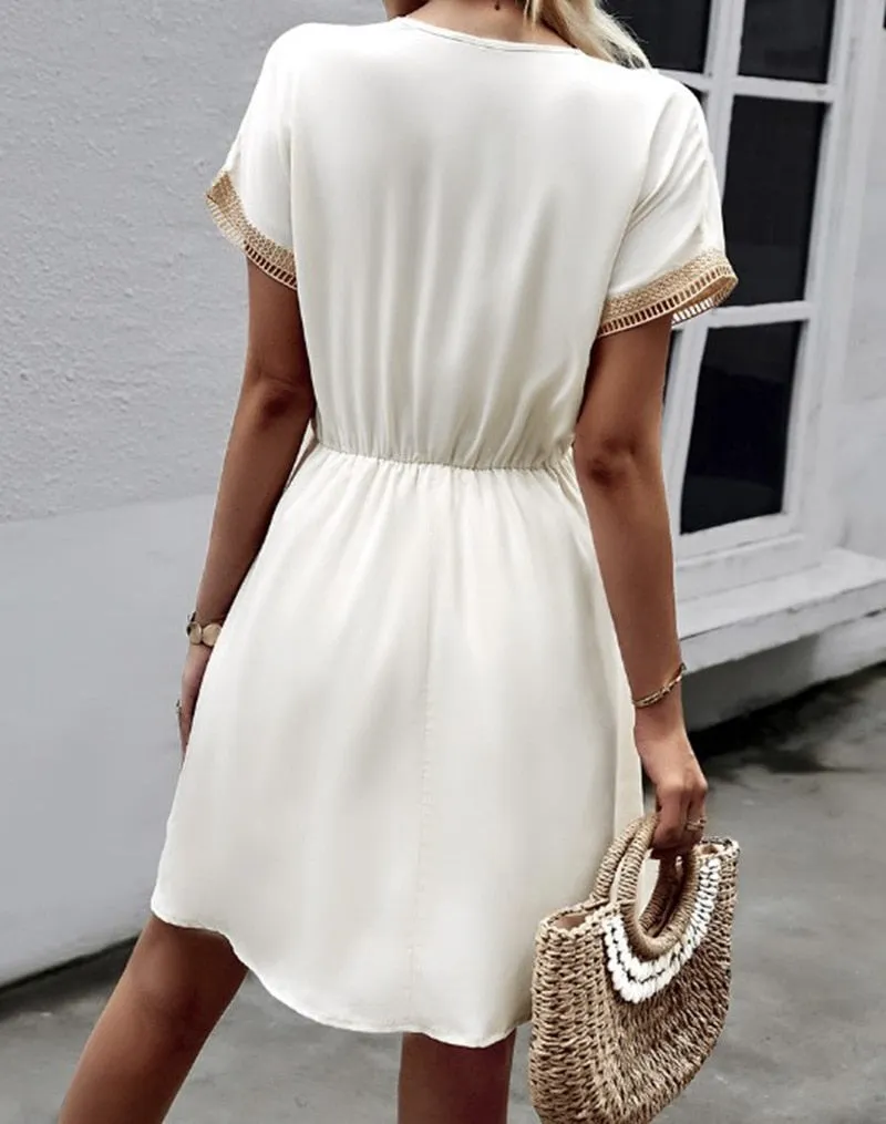Seaside Lace-Up Dress