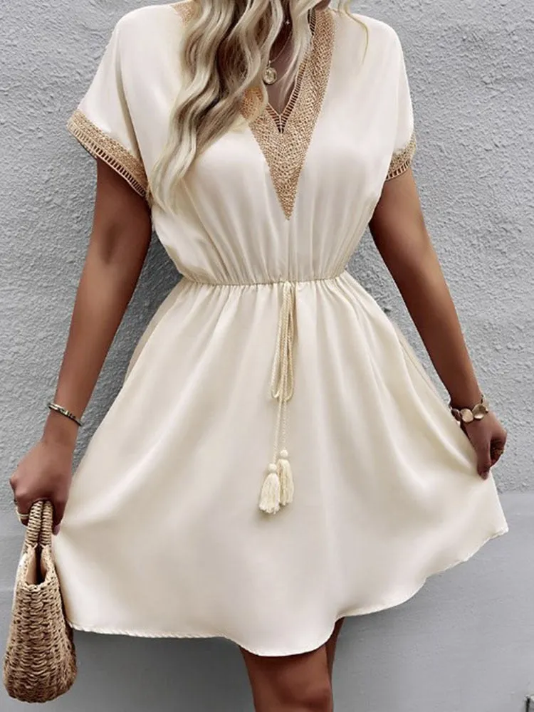 Seaside Lace-Up Dress