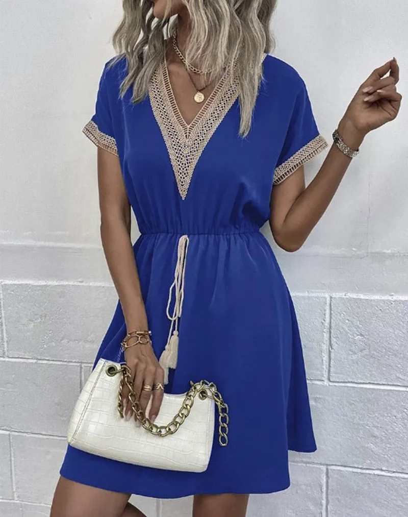 Seaside Lace-Up Dress