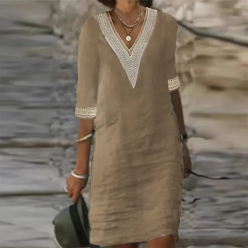 Seaside Lace-Up Dress