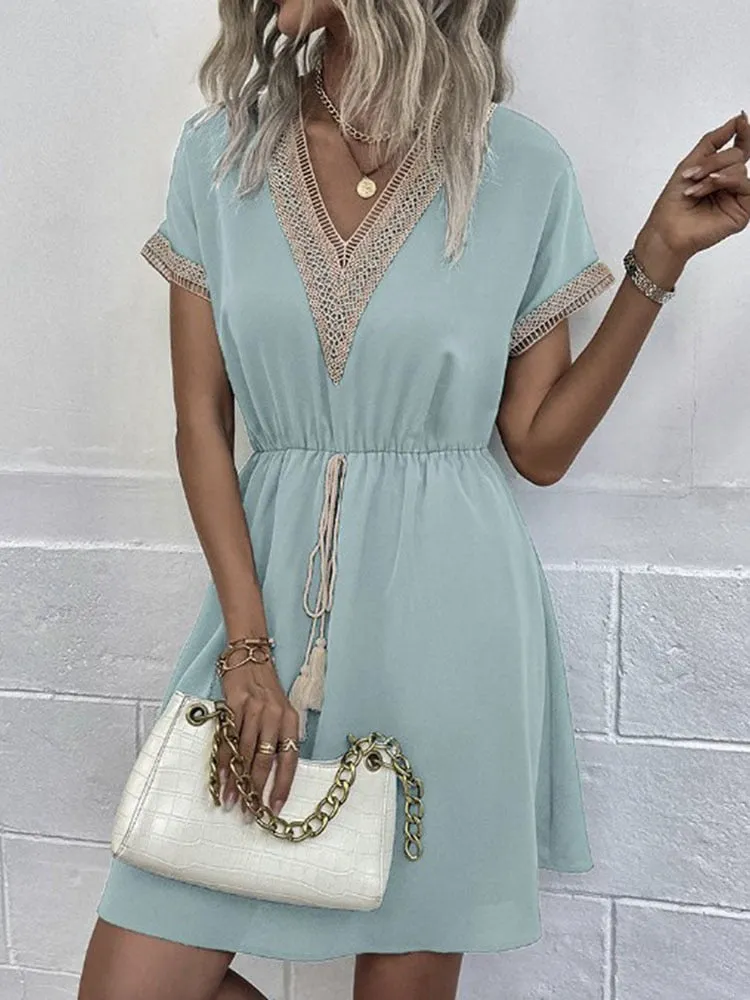 Seaside Lace-Up Dress