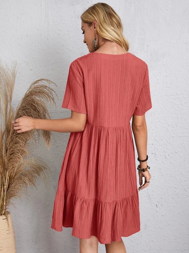 Seaside Lace-Up Dress
