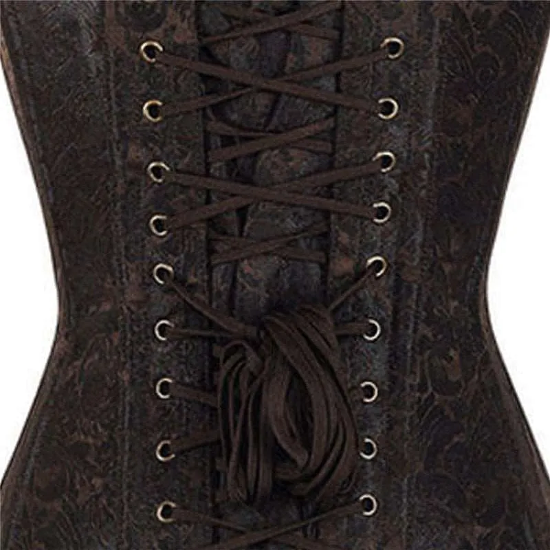 Sexy Retro Steampunk Chain Corset with Brass Clasps and Chains
