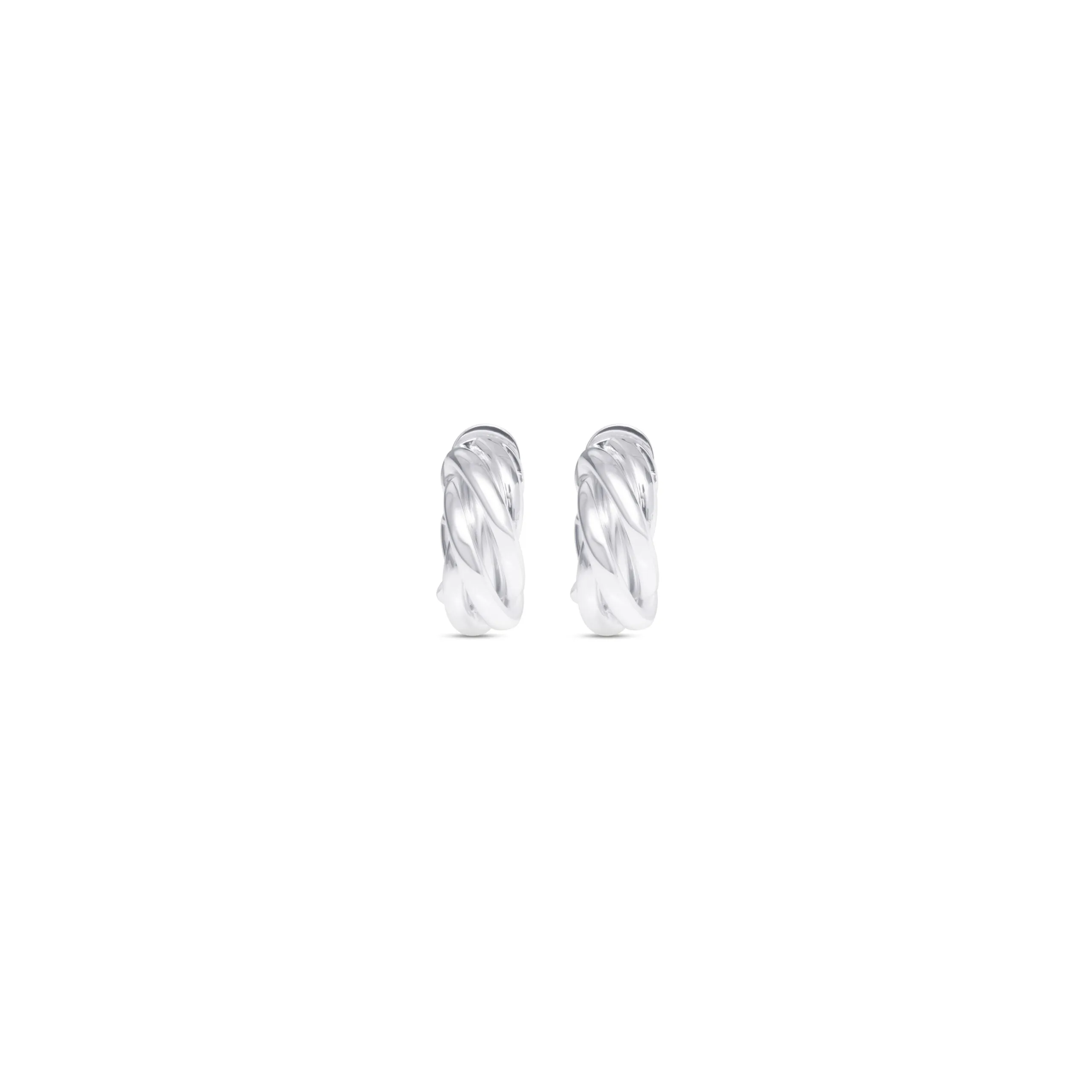 Silver Chunky Twist Hoops