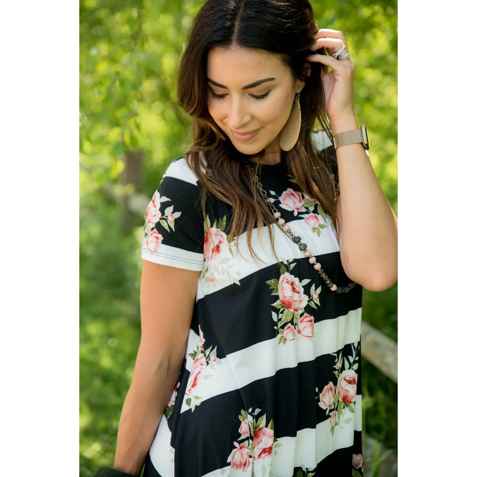 Striped Floral Dress