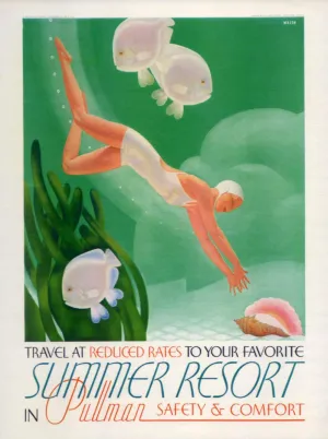 Summer Resort In Pullman - Vintage Travel Poster - Framed Prints