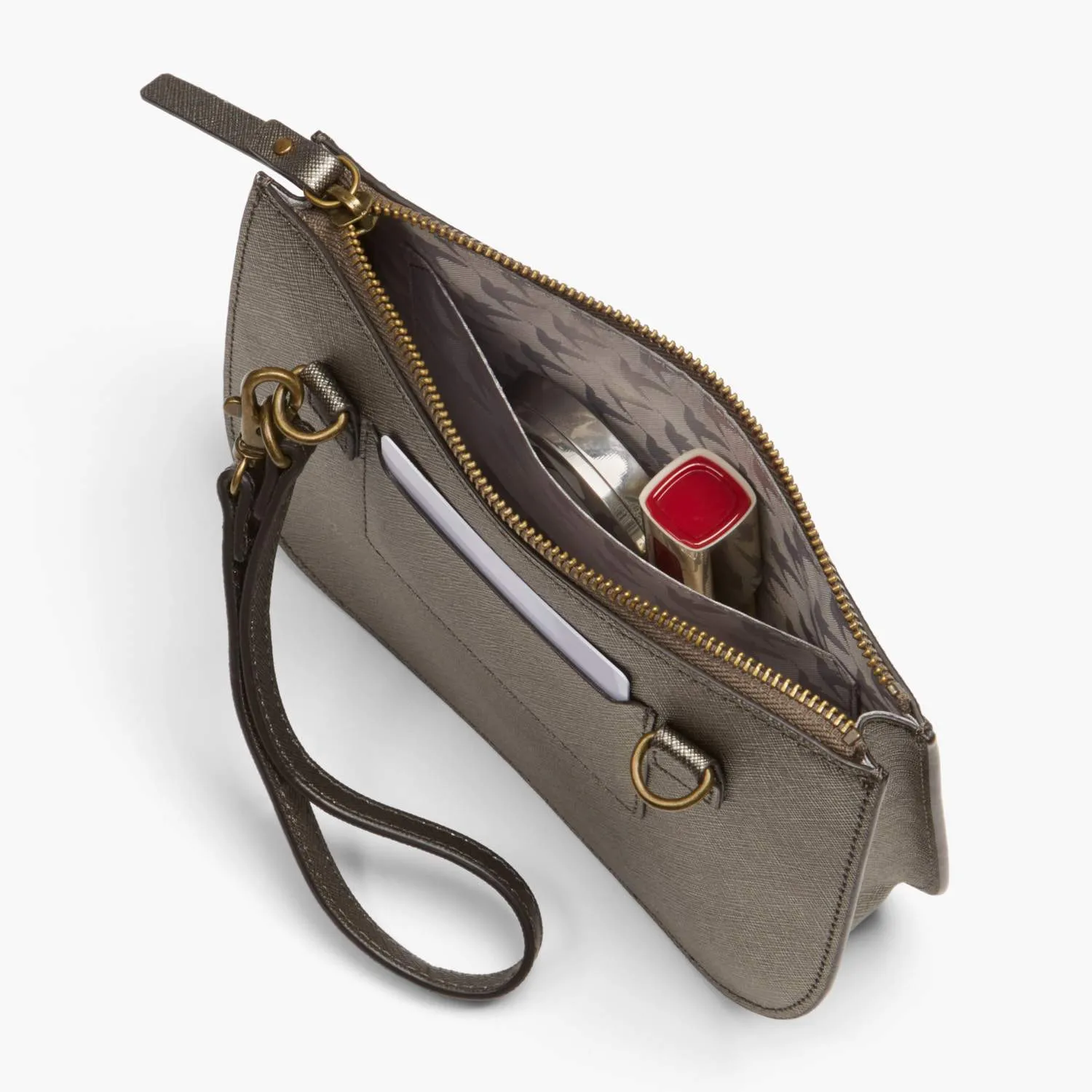 The Waverley 2 - Saffiano Leather - Graphite / Brass / Grey