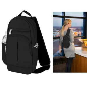 Travelon RFID Blocking Crossbody Backpack Anti-Theft Sling Bag Lightweight Black