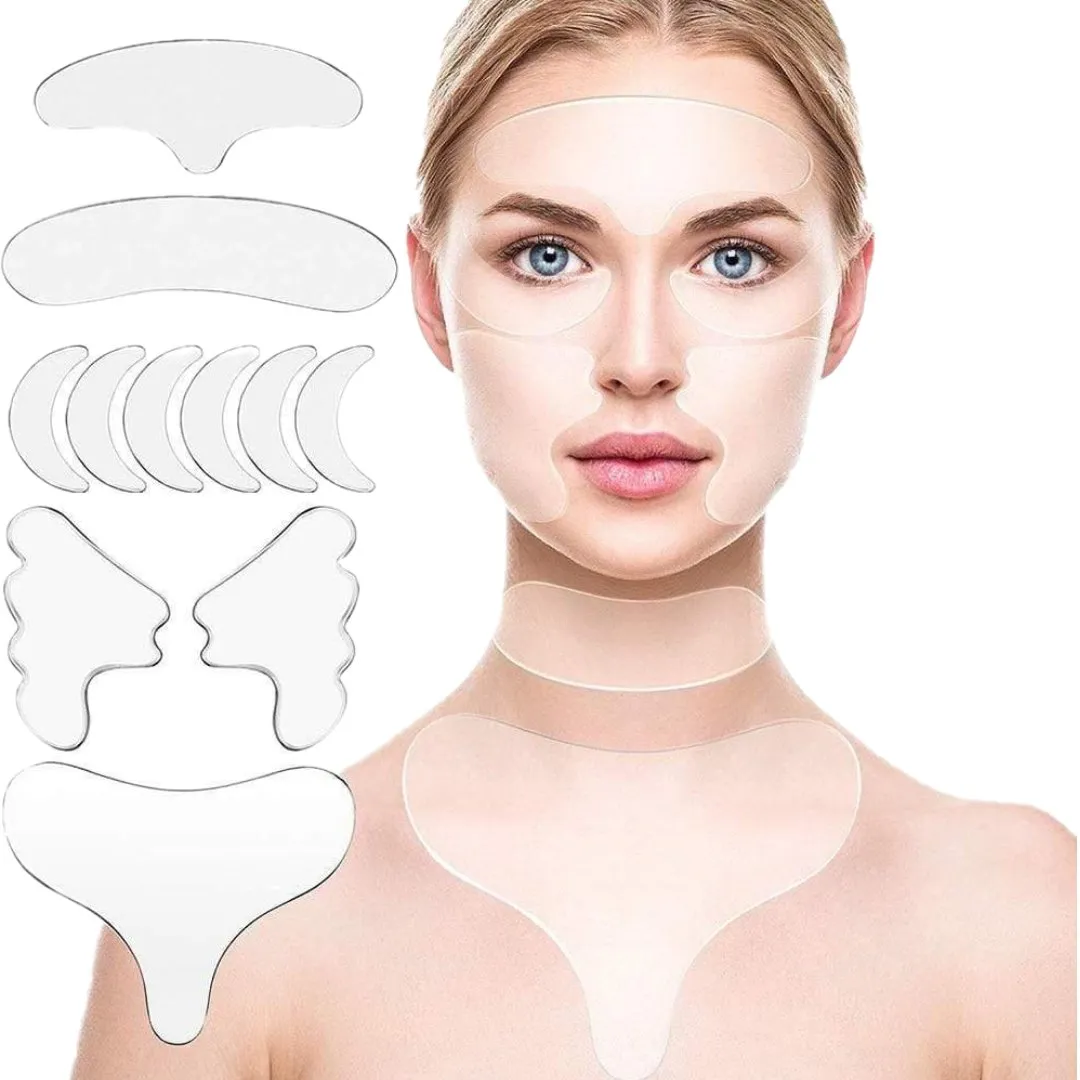 Wholesale 18 pieces Reusable Silicone Anti Wrinkle Patches for Face, Forehead, Under Eye - Pack of 10