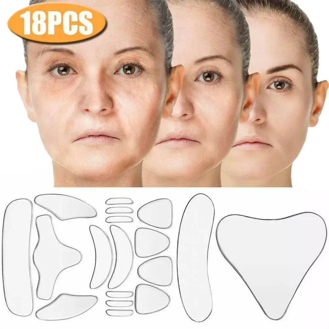 Wholesale 18 pieces Reusable Silicone Anti Wrinkle Patches for Face, Forehead, Under Eye - Pack of 10